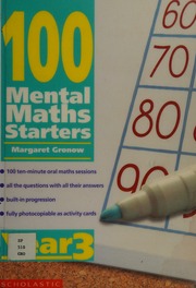 100 Mental Maths Starters Year 3 Gronow Margaret