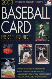 2003 Baseball Card Price Guide 17th Rev Edition Joe Clemens
