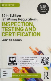 17th Edition Iee Wiring Regulations Inspection Testing And Certification Scaddan