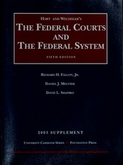 Hart And Wechslers The Federal Courts And The Federal System Fallon