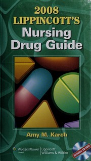 2008 Lippincotts Nursing Drug Guide Karch Amy Morrison 1949