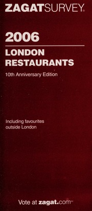 2006 London Restaurants None 10th Annv Edition None None