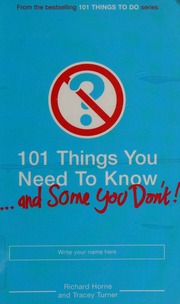 101 Things You Need To Know And Some You Dont Turner Tracey