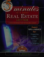 5 Minutes To A Great Real Estate Letter A Desk Reference For Topselling Agents 1 Edition Mayfield