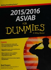20152016 Asvab For Dummies Powers Rod Author