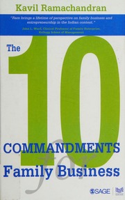 The 10 Commandments Of Family Business Ramachandran Kavil