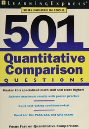501 Quantitative Comparison Questions 1st Ed Unknown