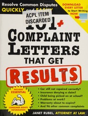 101 Complaint Letters That Get Results 2nd Ed Rubel Janet Rubel