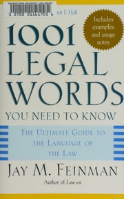 1001 Legal Words You Need To Know Feinman Jay M Clapp James E James Edward