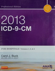 2013 Icd9cm For Hospitals Volumes 1 2 3 Professional Ed Buck
