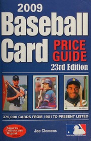 2009 Baseball Card Price Guide 23rd Ed Clemens Joe