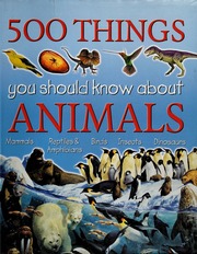 500 Things You Should Know About Animals Johnson Jinny Kay Ann