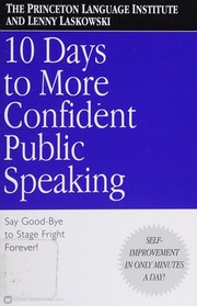 10 Days To More Confident Public Speaking Laskowski Lenny Princeton Language Institute Philip Lief Group