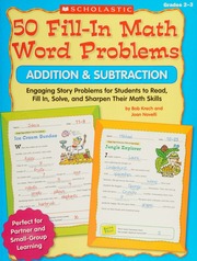 50 Fillin Math Word Problems Addition Subtraction Unknown