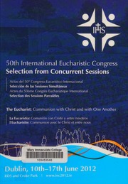 50th International Eucharistic Congress 2012 International Eucharistic Congress 50th 2012 Dublin