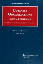 2018 Supplement To Business Organizations Cases And Materials Unabridged And Concise Eisenberg