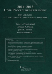 20142015 Civil Procedure Supplement Friedenthal Jack H Editor