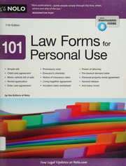 101 Law Forms For Personal Use Nolo Editors