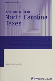 2019 Guidebook To North Carolina Taxes Nelson William W Jd