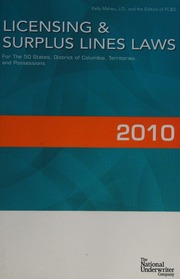 2010 Licensing Surplus Lines Laws Thomson Gale Firm