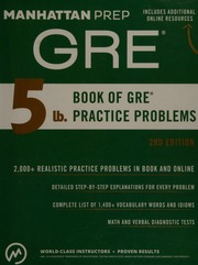 5 Lb Book Of Gre Practice Problems Gre Strategy Guide Supplement Second Edition Manhattan Prep Firm