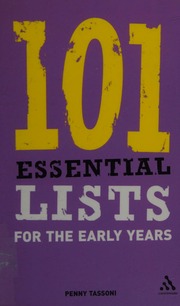101 Essential Lists For The Early Years Tassoni Penny