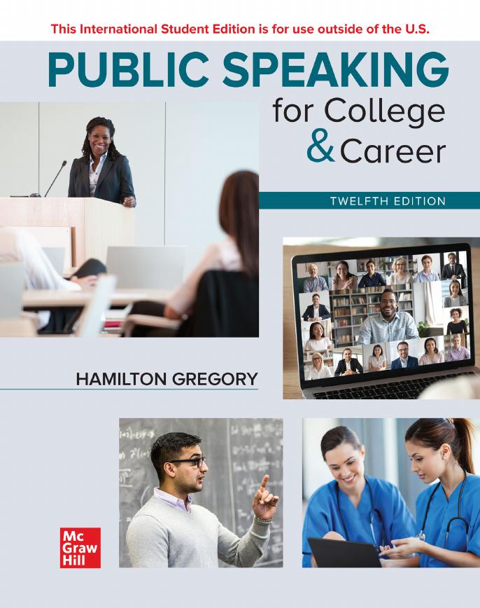 Public Speaking For College Career 12e 12th Edition Hamilton Gregory