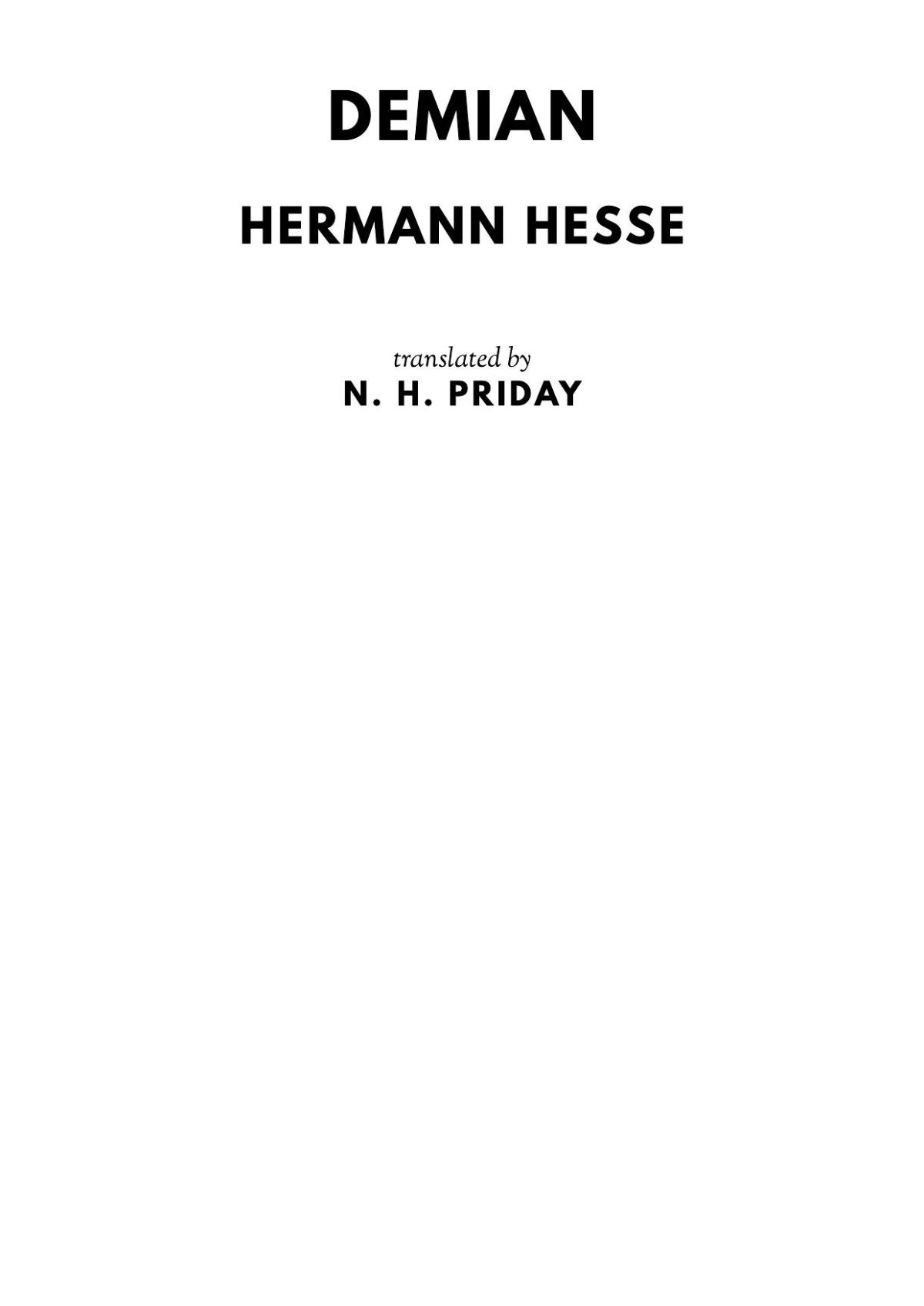 Demian The Story Of Emil Sinclairs Youth Hermann Hesse