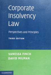 Corporate Insolvency Law Perspectives And Principles Finch