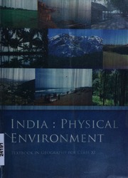 Indian Physical Environment Textbook In Geography For Class Xi Ncert