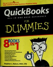 Quickbooks Allinone Desk Reference For Dummies Nelson Stephen L