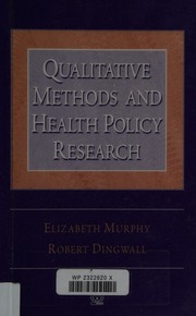Qualitative Methods And Health Policy Research 1 Edition Murphy