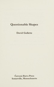 Questionable Shapes Gullette David Author