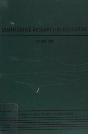 Quantitative Research In Education Gorard Stephen