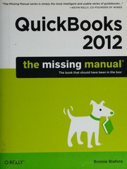Quickbooks 2012 The Missing Manual Biafore Bonnie
