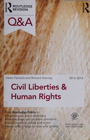 Qa Civil Liberties And Human Rights 6th Ed Fenwick Helen Glancey