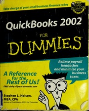 Quickbooks 2002 For Dummies Nelson Stephen L 1959