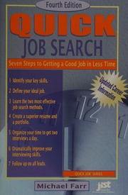 Quick Job Search Seven Steps To Getting A Good Job In Less Time 4th Ed Farr