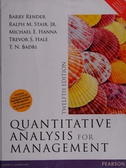 Quantitative Analysis For Management Render Barry Author Stair