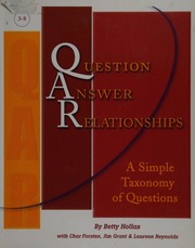 Question Answer Relationships A Simple Taxonomy Of Questions Hollas