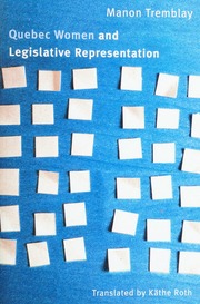 Quebec Women And Legislative Representation Tremblay Manon Roth