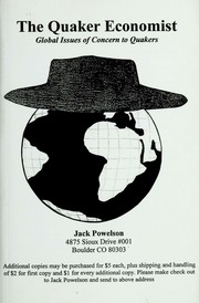 The Quaker Economist Global Issues Of Concern To Quakers Powelson