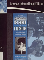 Qualitative Research For Education An Introduction To Theories And Methods Bogdan