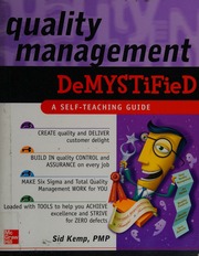 Quality Management Demystified Kemp Sid