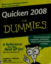 Quicken 2008 For Dummies Stephen L Nelson