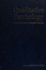 Qualitative Psychology A Practical Guide To Research Methods Smith
