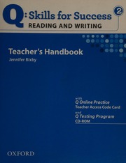 Q Skills For Success Reading And Writing 2 Teachers Handbook Bixby