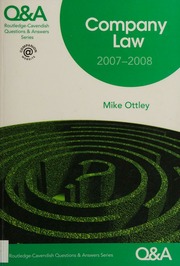 Q A Company Law 20072008 5 Edition Ottley Michael