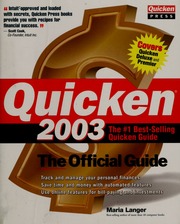 Quicken 2003 The Official Guide Langer Maria