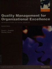 Quality Management For Organizational Excellence Introduction To Total Quality 7th Ed Goetsch